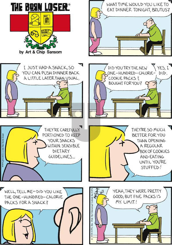 The Born Loser on Sunday August 21, 2016 Comic Strip