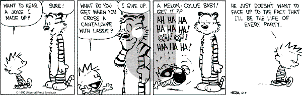 Calvin and Hobbes - Wednesday December 5, 1990 Comic Strip