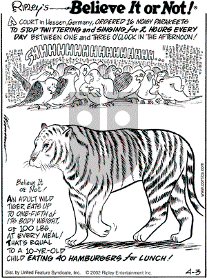 Ripley's Believe It or Not - Wednesday April 3, 2002 Comic Strip