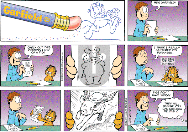 Garfield - Sunday July 4, 2010 Comic Strip