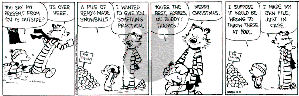 Calvin and Hobbes on Monday December 25, 1995 Comic Strip