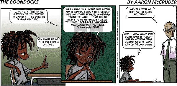 The Boondocks on Sunday November 25, 2007 Comic Strip
