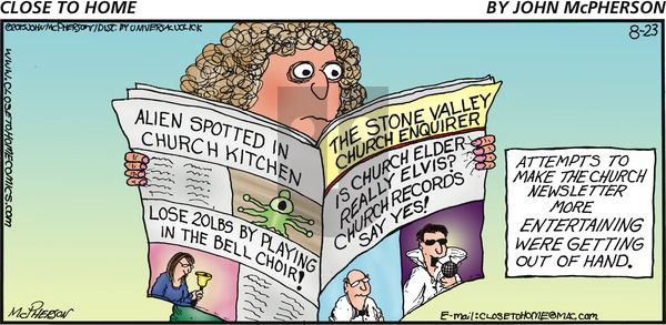 Close to Home on Sunday August 23, 2015 Comic Strip