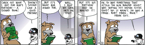 Get Fuzzy on Wednesday April 4, 2012 Comic Strip