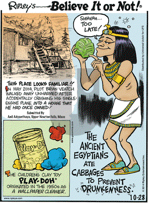 Ripley's Believe It or Not on Tuesday October 28, 2014 Comic Strip
