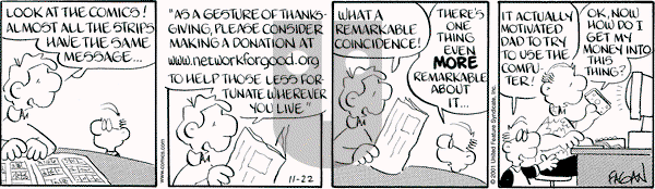 Drabble on Thursday November 22, 2001 Comic Strip