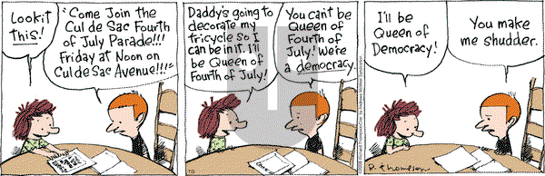 Cul de Sac on Tuesday July 3, 2018 Comic Strip