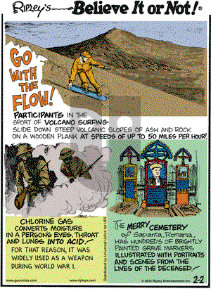 Ripley's Believe It or Not on Thursday February 2, 2012 Comic Strip