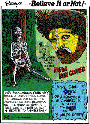 Ripley's Believe It or Not on Wednesday May 2, 2012 Comic Strip