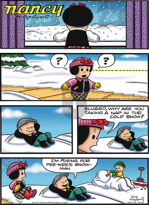 Nancy on Sunday January 24, 2016 Comic Strip