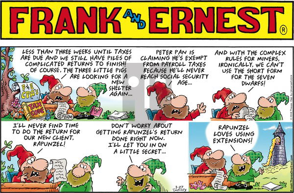 Frank and Ernest on Sunday March 27, 2016 Comic Strip