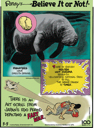 Ripley's Believe It or Not on Tuesday March 5, 2019 Comic Strip