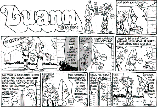 Luann on Sunday October 28, 1990 Comic Strip