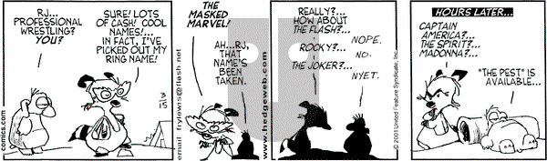 Over the Hedge on Thursday March 15, 2001 Comic Strip