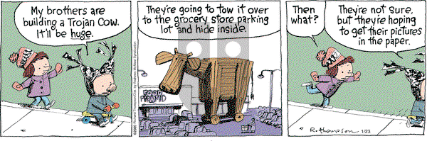 Cul de Sac on Wednesday January 23, 2019 Comic Strip