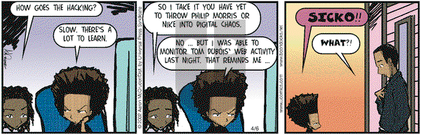 The Boondocks on Saturday April 6, 2002 Comic Strip