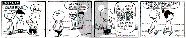 Peanuts on Thursday January 31, 1957 Comic Strip