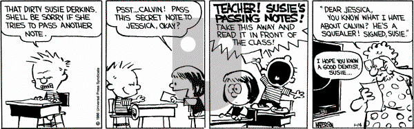 Calvin and Hobbes on Tuesday January 14, 1986 Comic Strip
