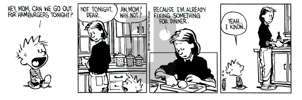 Calvin and Hobbes on Wednesday April 6, 1988 Comic Strip