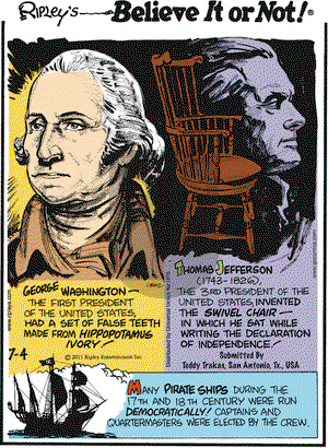 Ripley's Believe It or Not - Monday July 4, 2011 Comic Strip