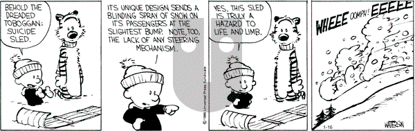 Calvin and Hobbes - Monday January 16, 2012 Comic Strip