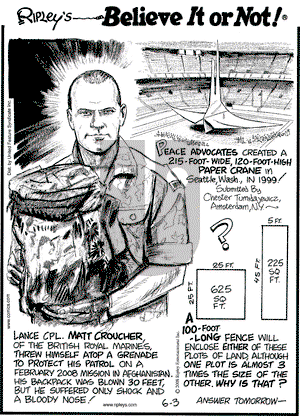 Ripley's Believe It or Not on Tuesday June 3, 2008 Comic Strip