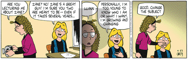 Luann on Wednesday April 23, 2003 Comic Strip