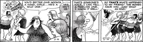 Alley Oop on Saturday March 16, 1974 Comic Strip