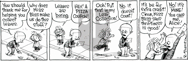 Cul de Sac on Tuesday November 20, 2012 Comic Strip