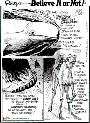 Ripley's Believe It or Not on Thursday May 26, 2005 Comic Strip