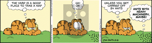 Garfield on Saturday August 18, 2012 Comic Strip