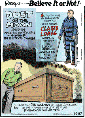 Ripley's Believe It or Not on Saturday October 27, 2012 Comic Strip