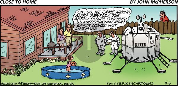 Close to Home on Sunday November 6, 2016 Comic Strip