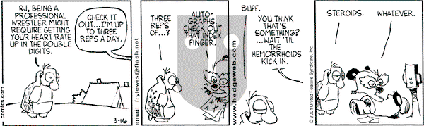 Over the Hedge on Friday March 16, 2001 Comic Strip