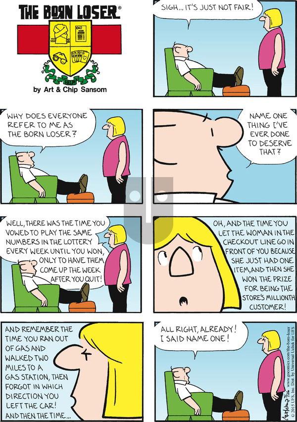 The Born Loser on Sunday July 26, 2015 Comic Strip