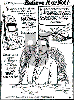 Ripley's Believe It or Not on Friday April 5, 2002 Comic Strip