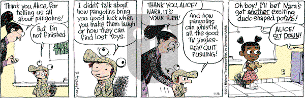 Cul de Sac on Friday November 6, 2015 Comic Strip