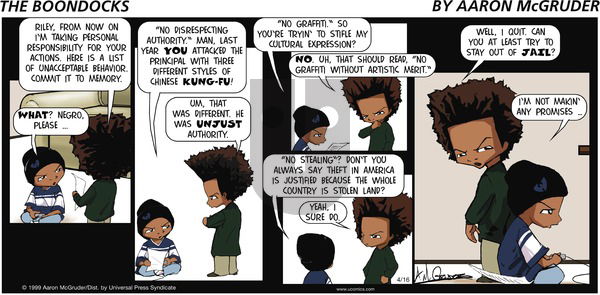 The Boondocks on Sunday April 16, 2006 Comic Strip
