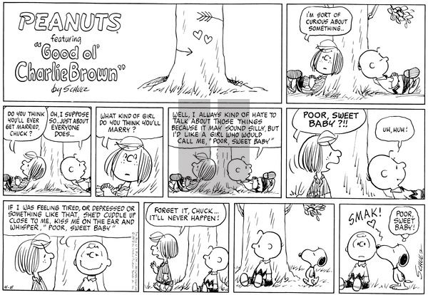 Peanuts on Sunday April 8, 1973 Comic Strip