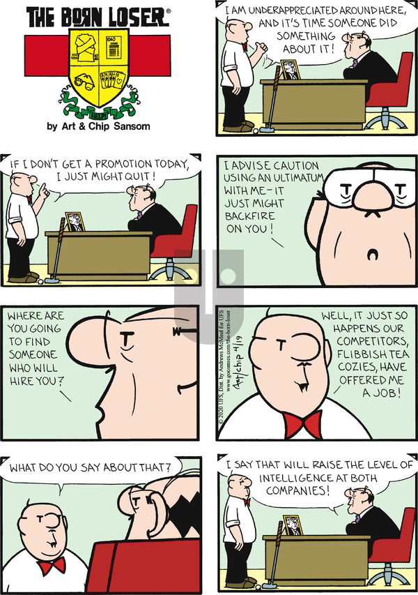 The Born Loser on Sunday April 19, 2020 Comic Strip