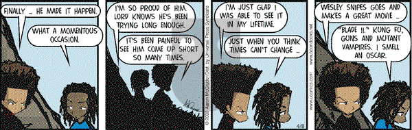 The Boondocks on Monday April 8, 2002 Comic Strip