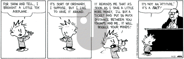 Calvin and Hobbes on Tuesday September 22, 2015 Comic Strip