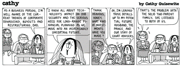 Cathy Classics on Friday April 19, 1996 Comic Strip