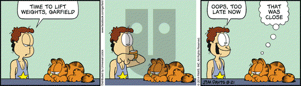 Garfield on Thursday August 21, 2014 Comic Strip