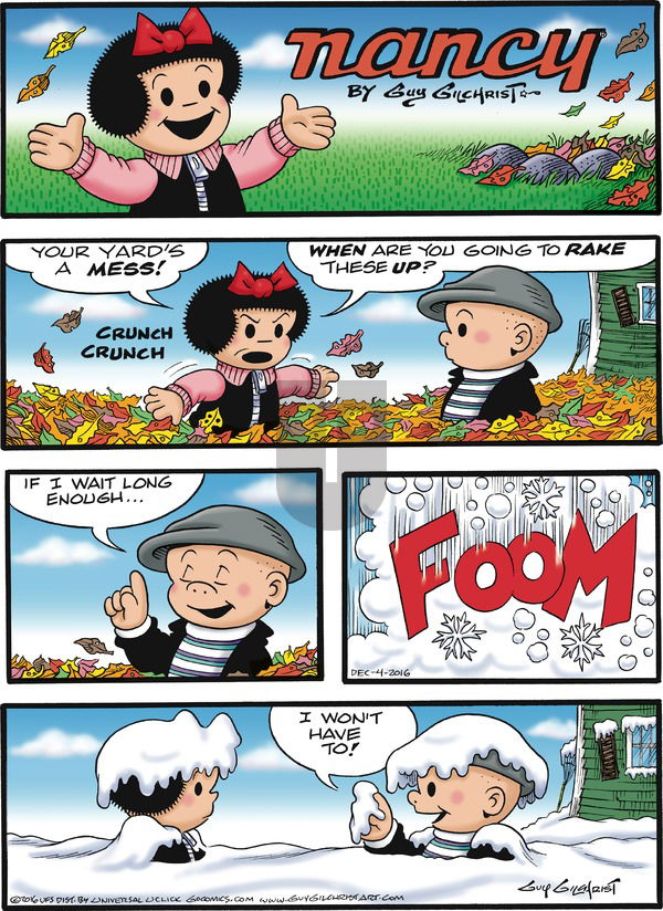 Nancy on Sunday December 4, 2016 Comic Strip