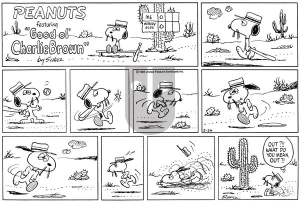 Peanuts on Sunday February 24, 1985 Comic Strip