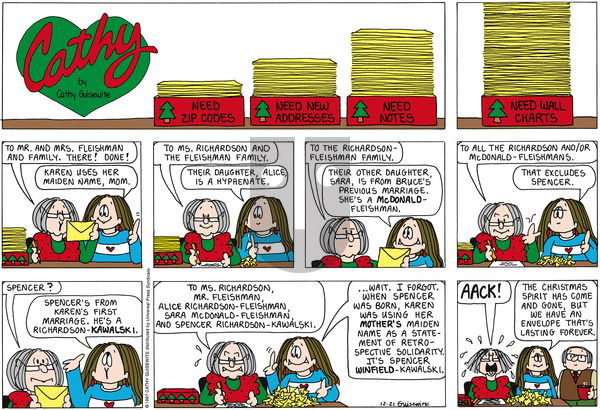 Cathy Classics on Sunday December 21, 1997 Comic Strip
