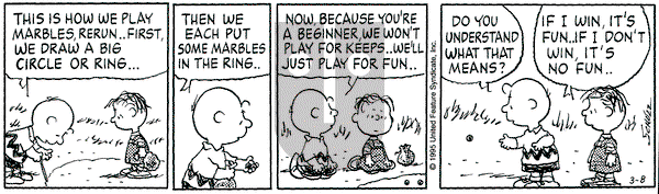 Peanuts on Wednesday March 8, 1995 Comic Strip
