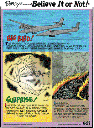 Ripley's Believe It or Not - Monday June 28, 2021 Comic Strip