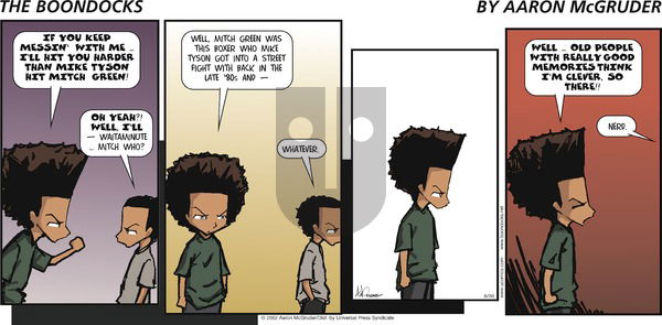 The Boondocks on Sunday June 30, 2002 Comic Strip